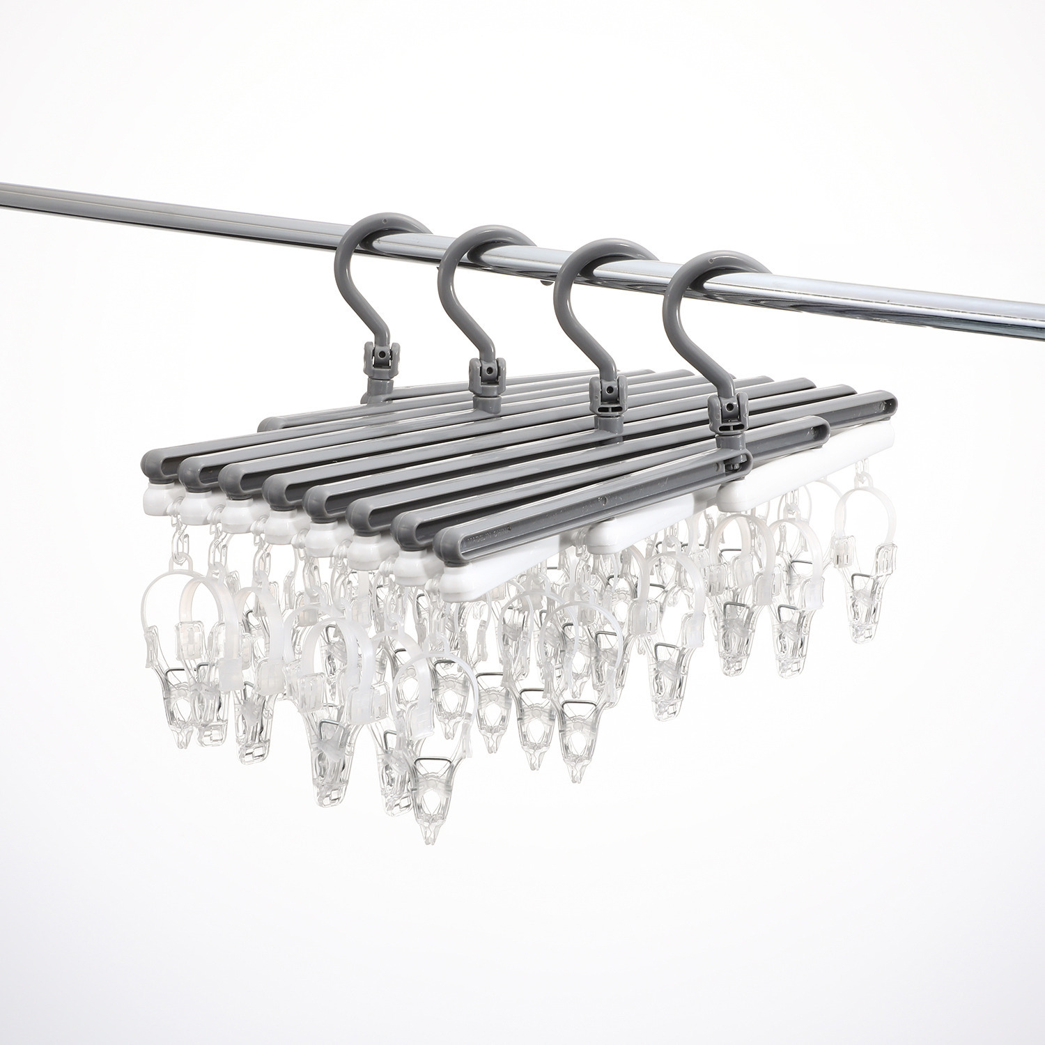 洗濯物に合わせて 伸び縮み可能 伸縮式ハンガー 引っ張るだけで 簡単取りこみ ＜４２Ｐ＞