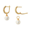 プレミアムパール 泉州の職人技 貝パール＆ＣＺ チャーム付　２ウェイ イヤリング／ピアス
