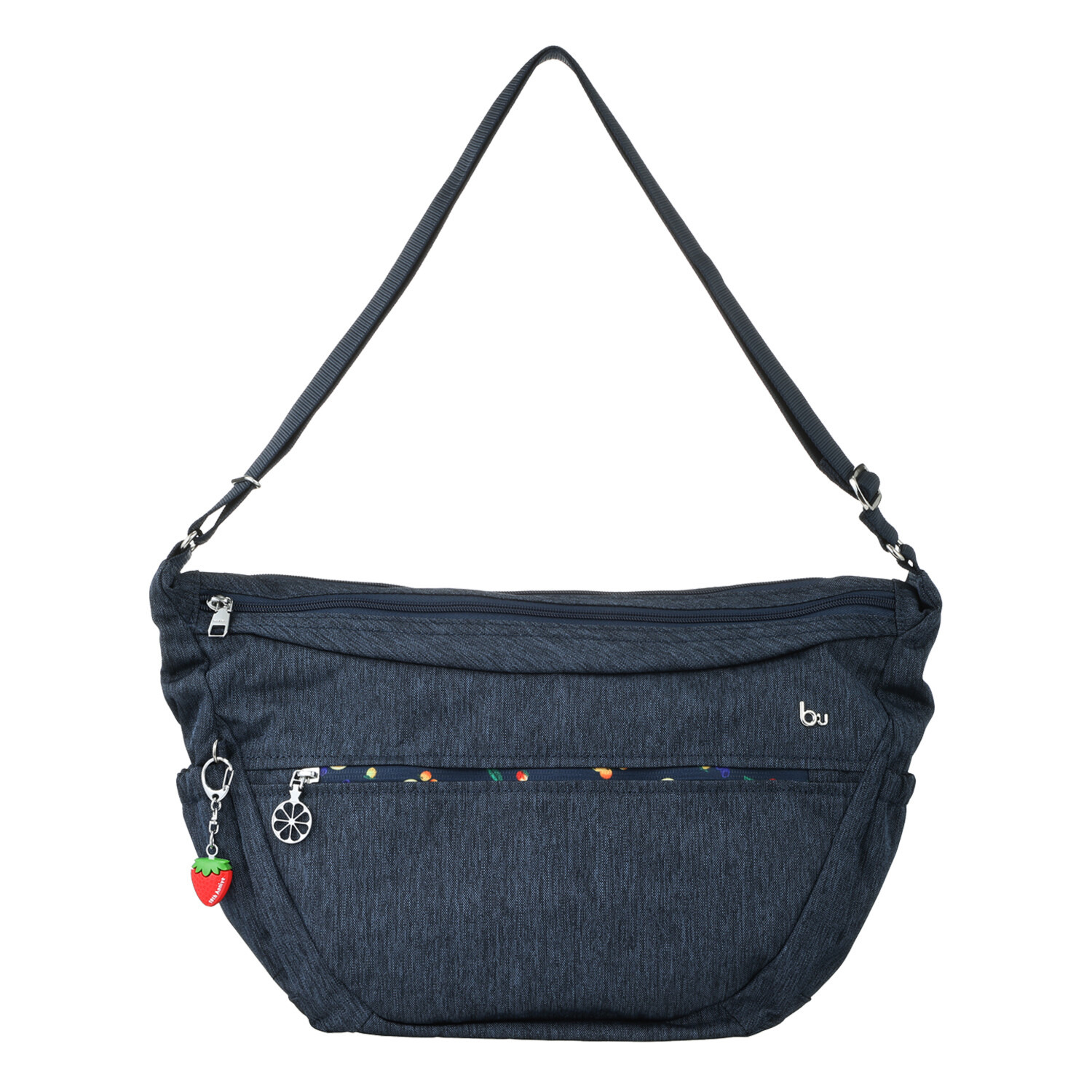 ビサイユ ショップチャンネル デビュー１０周年記念 トロピカルフルーツ たっぷり収納ツインルーム はっ水ショルダーバッグ ＜イチゴチャーム付＞