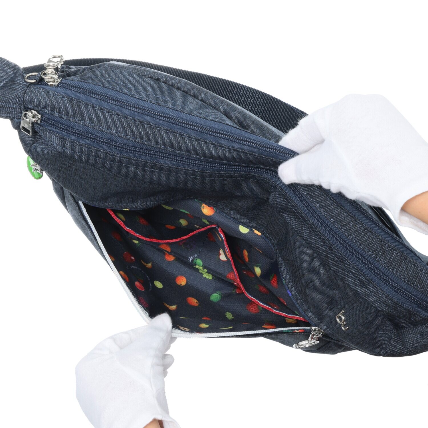 ビサイユ ショップチャンネル デビュー１０周年記念 トロピカルフルーツ たっぷり収納ツインルーム はっ水ショルダーバッグ ＜イチゴチャーム付＞