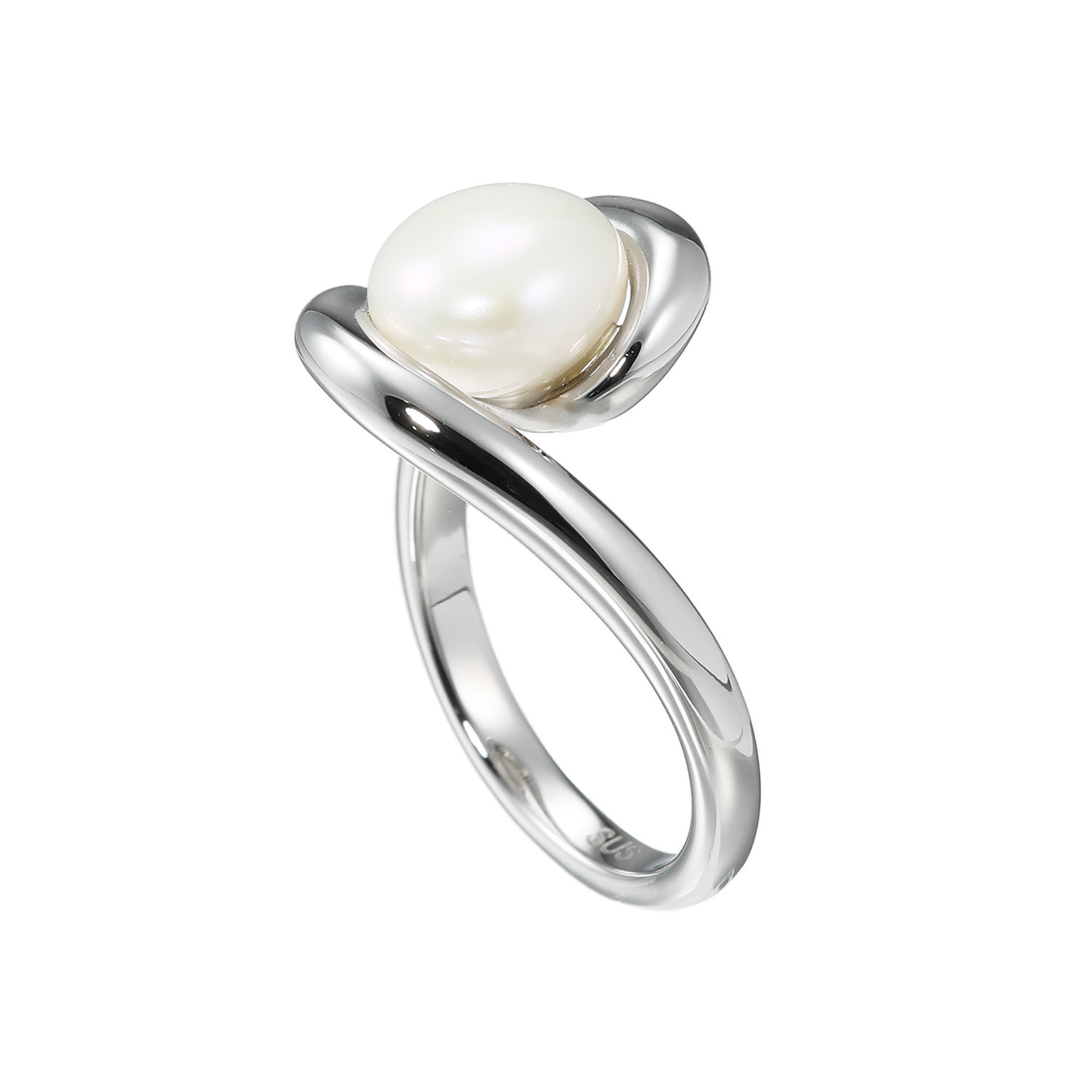 ラフィナリスタ サージカルステンレス 淡水パール カーブラインリング