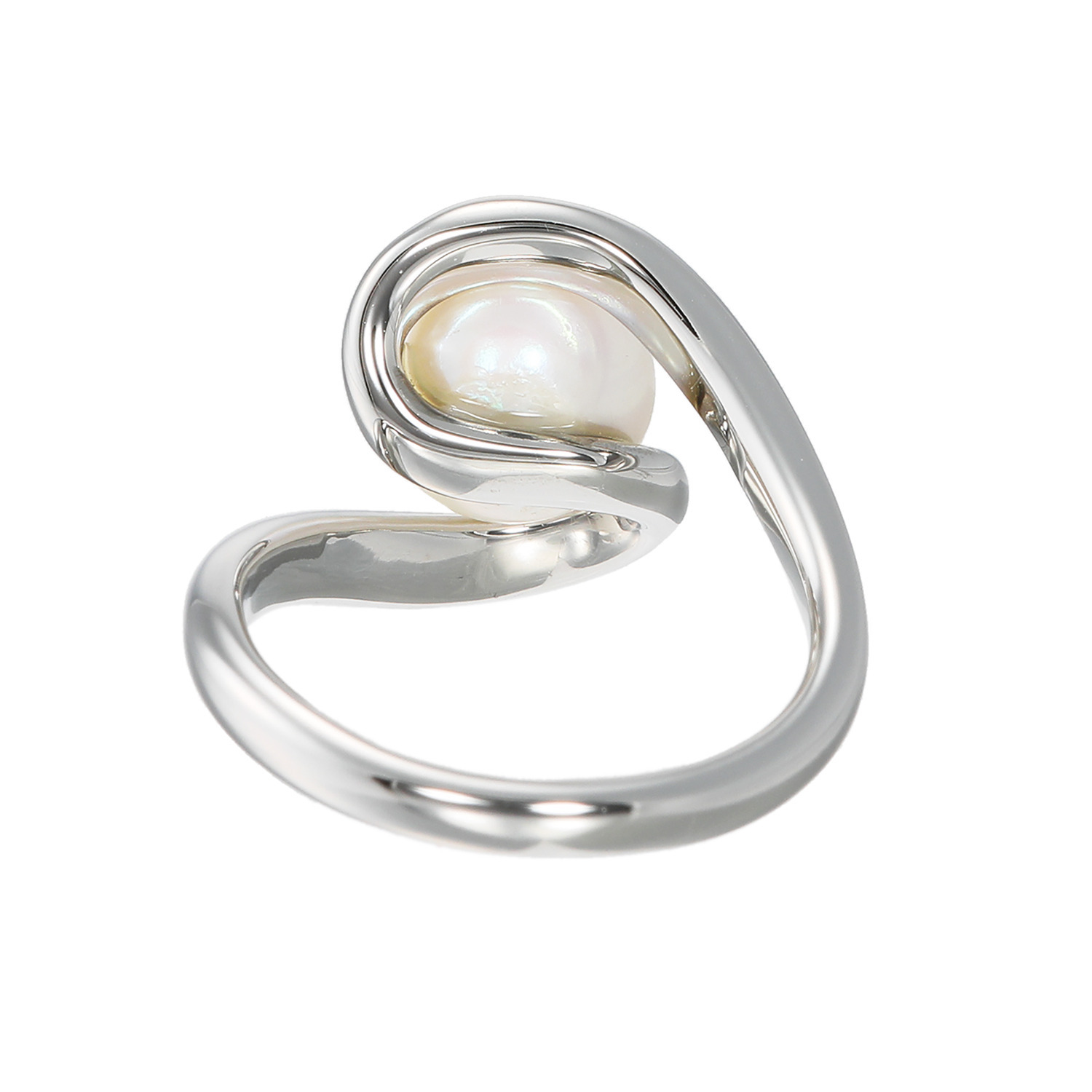 ラフィナリスタ サージカルステンレス 淡水パール カーブラインリング
