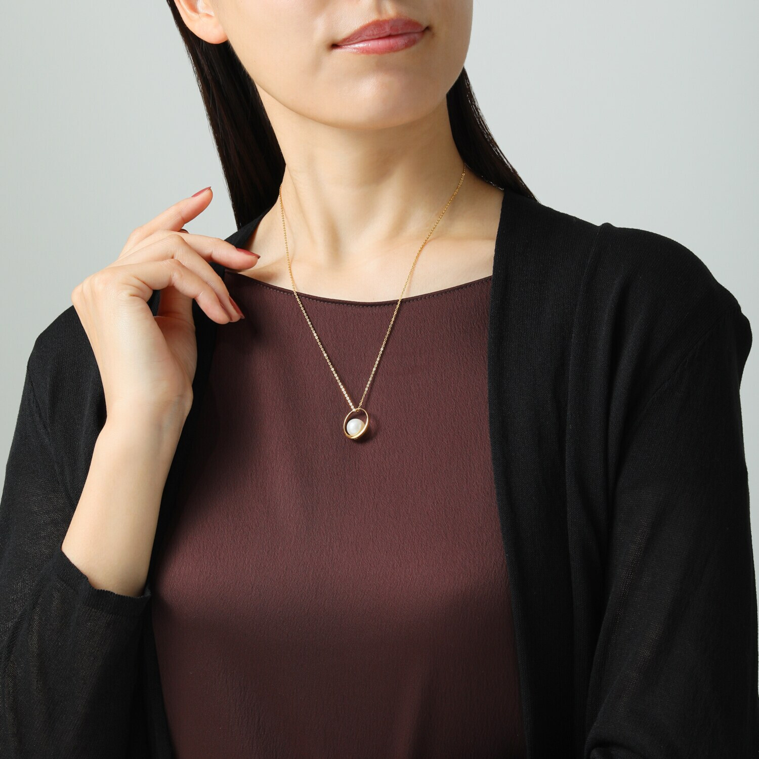 オルウィズ シルバー 淡水パール サークルデザイン ペンダント