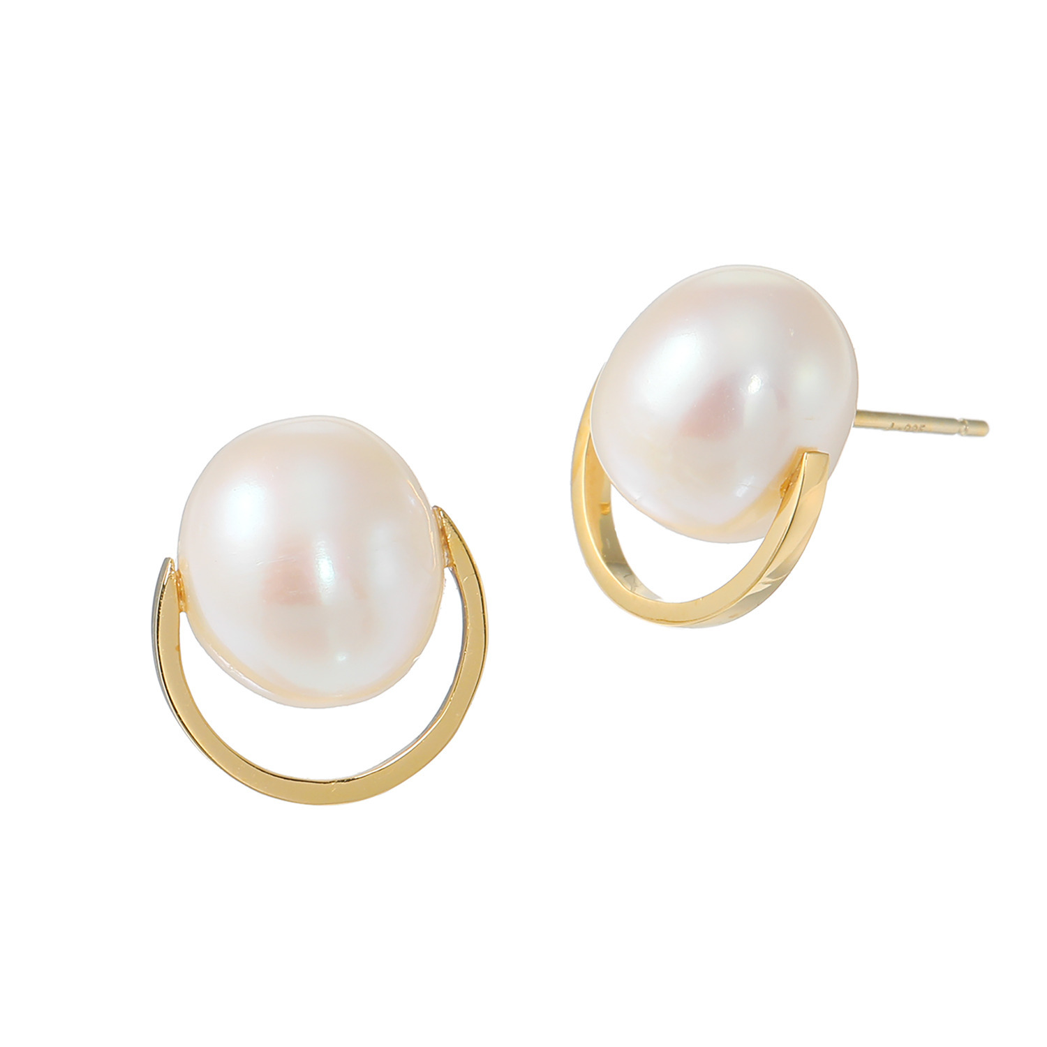 オルウィズ シルバー 淡水パール サークルデザイン ピアス