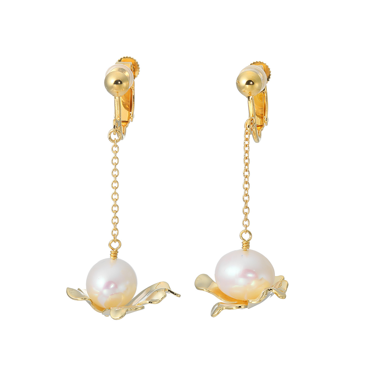 オルウィズ 淡水パール フラワーモティーフ イヤリング／ピアス