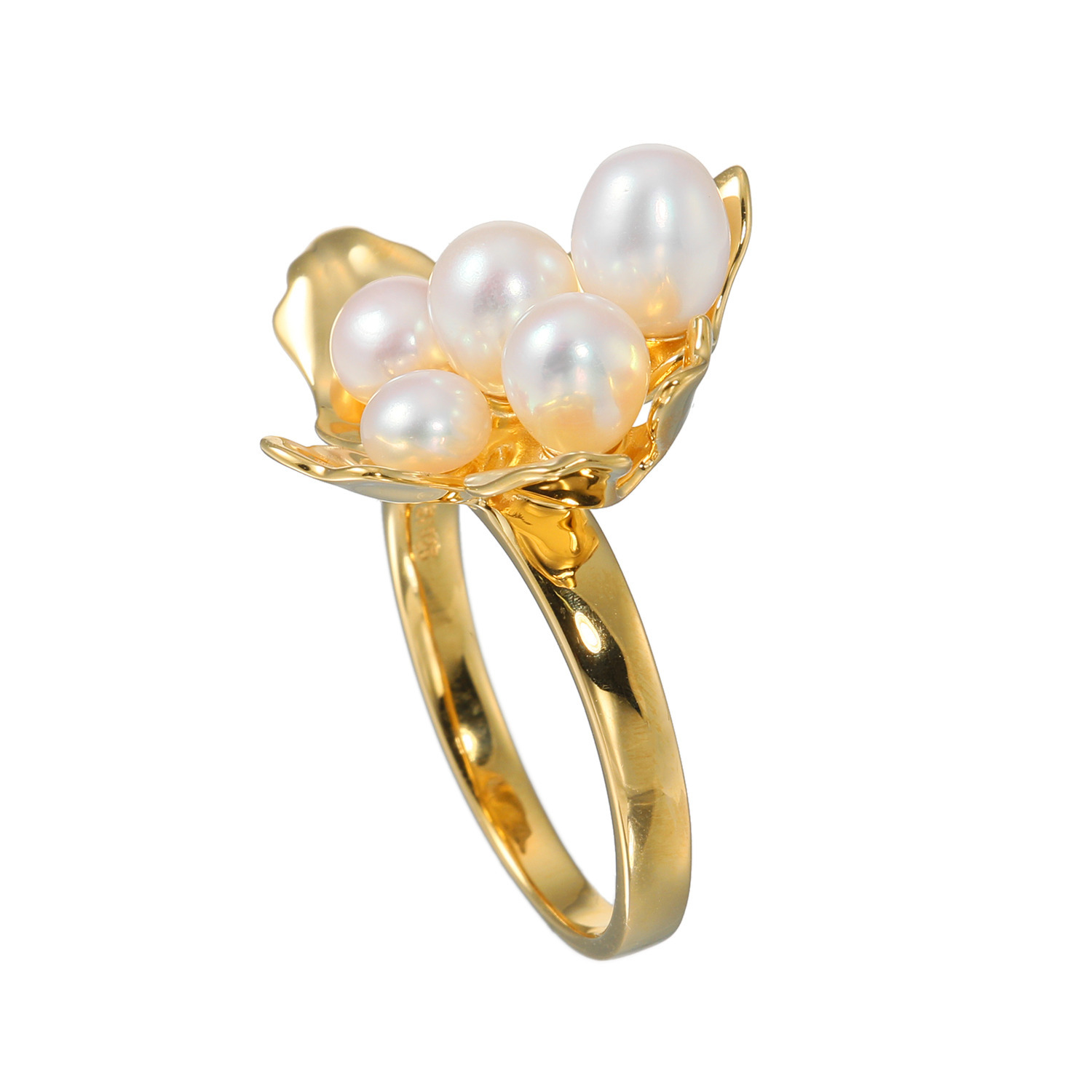 オルウィズ シルバー ベビー淡水パール フラワーモティーフ リング