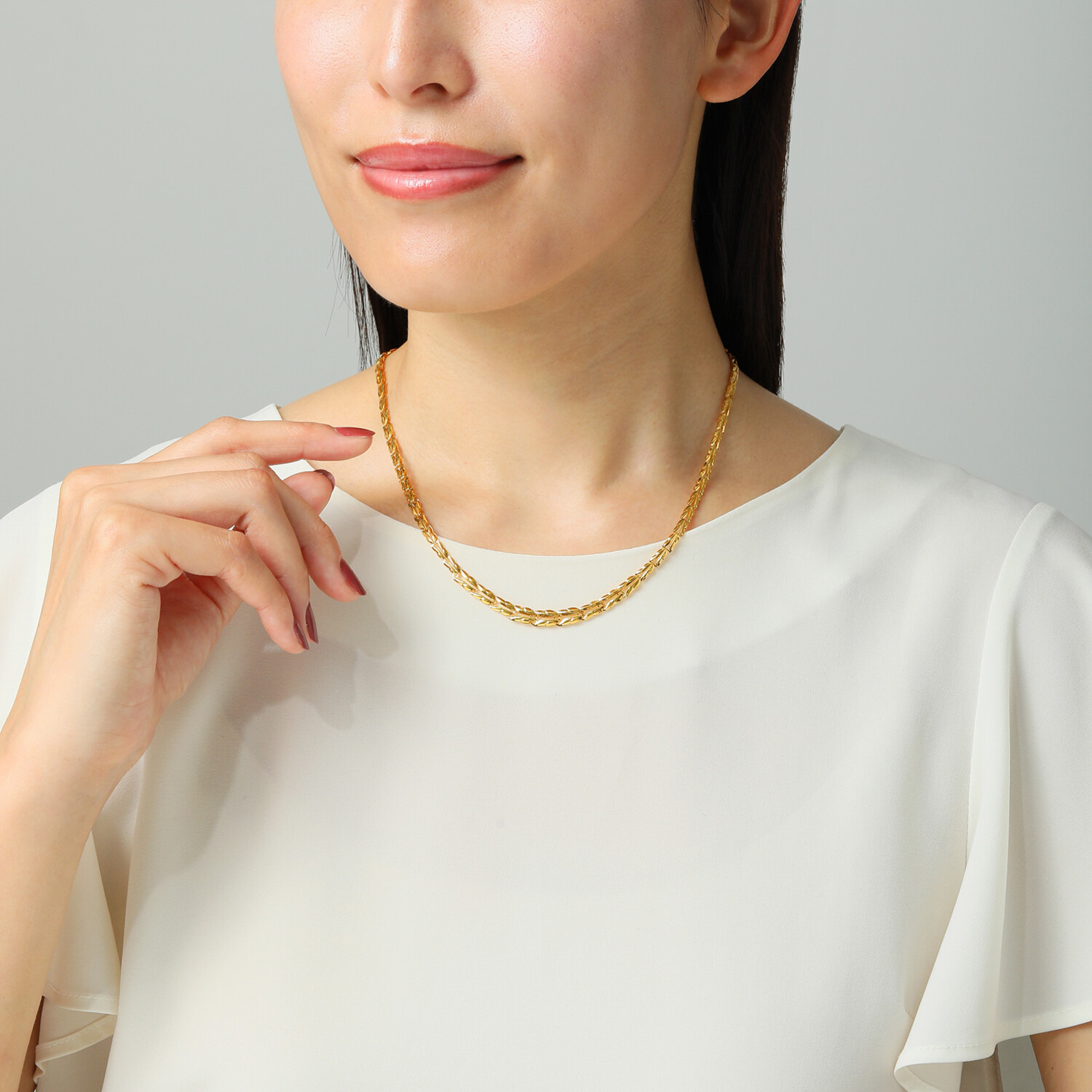 ラ・ピュア　バイ チェーンクリエイト ７ｇＵＰ 純金製 リバーシブル グラデーションネックレス