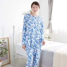 ナルエー コットン１００％ スムース 洋ナシデザイン ルームウェア上下セット