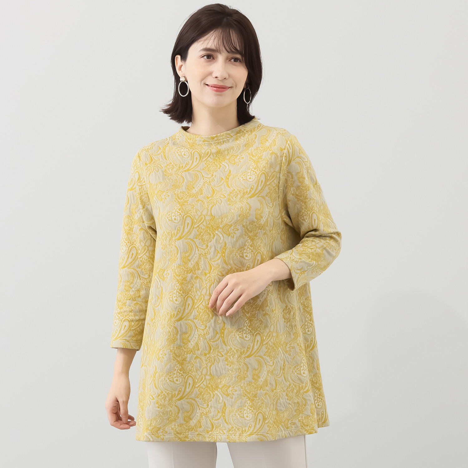 プレンディソール ふくれジャガード ペイズリー柄チュニック