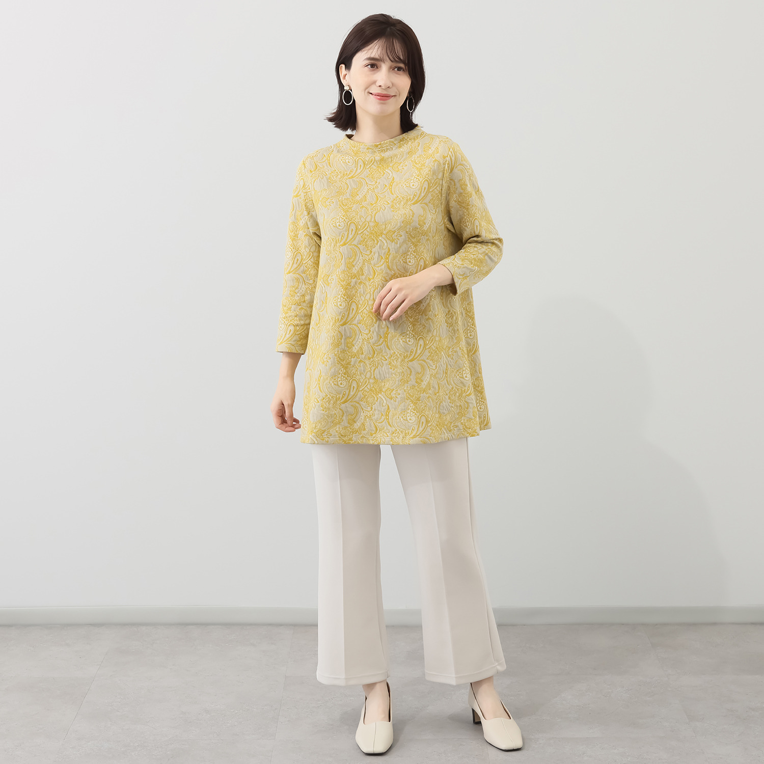 プレンディソール ふくれジャガード ペイズリー柄チュニック