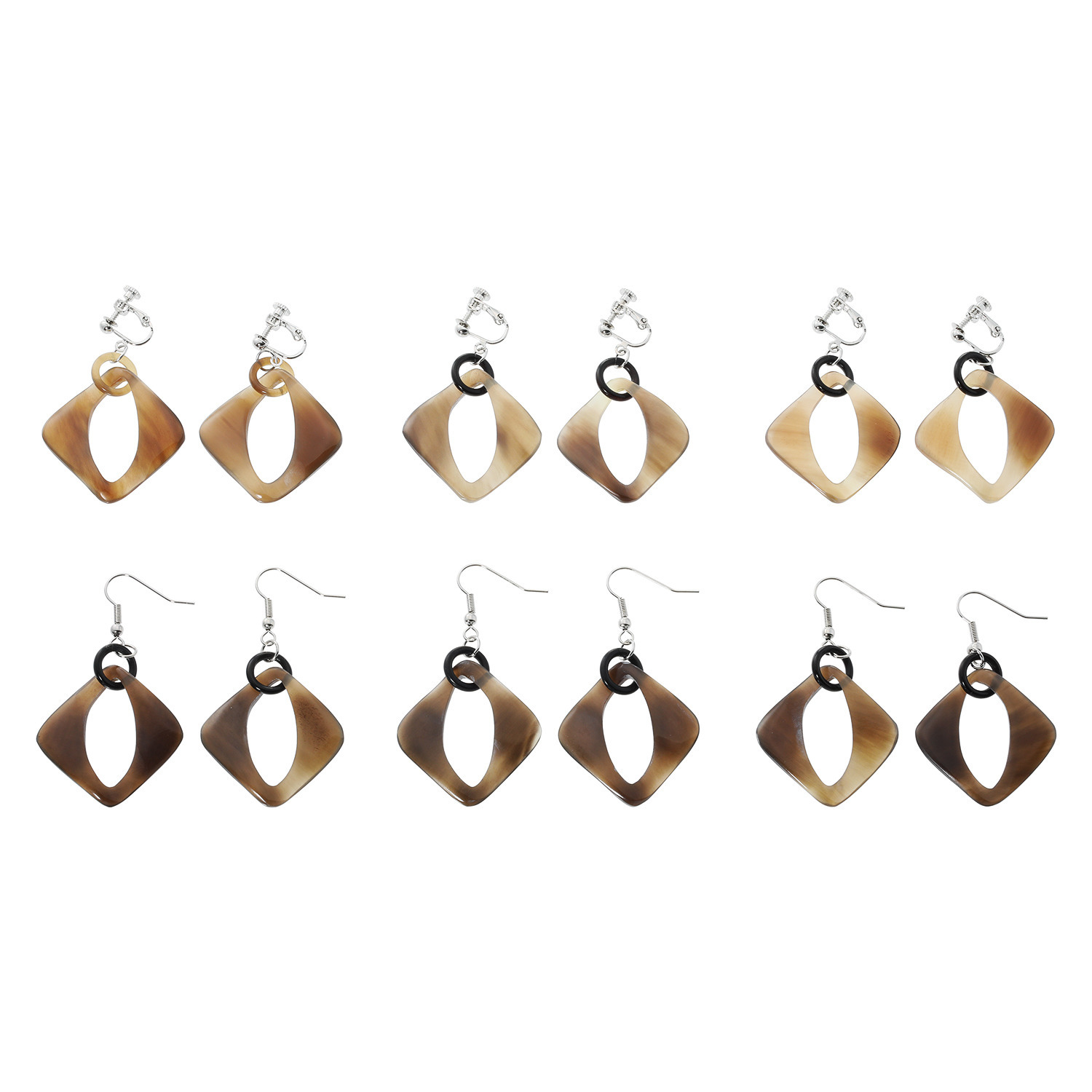 ミル・レーヴ 水牛 スウィング イヤリング／ピアス