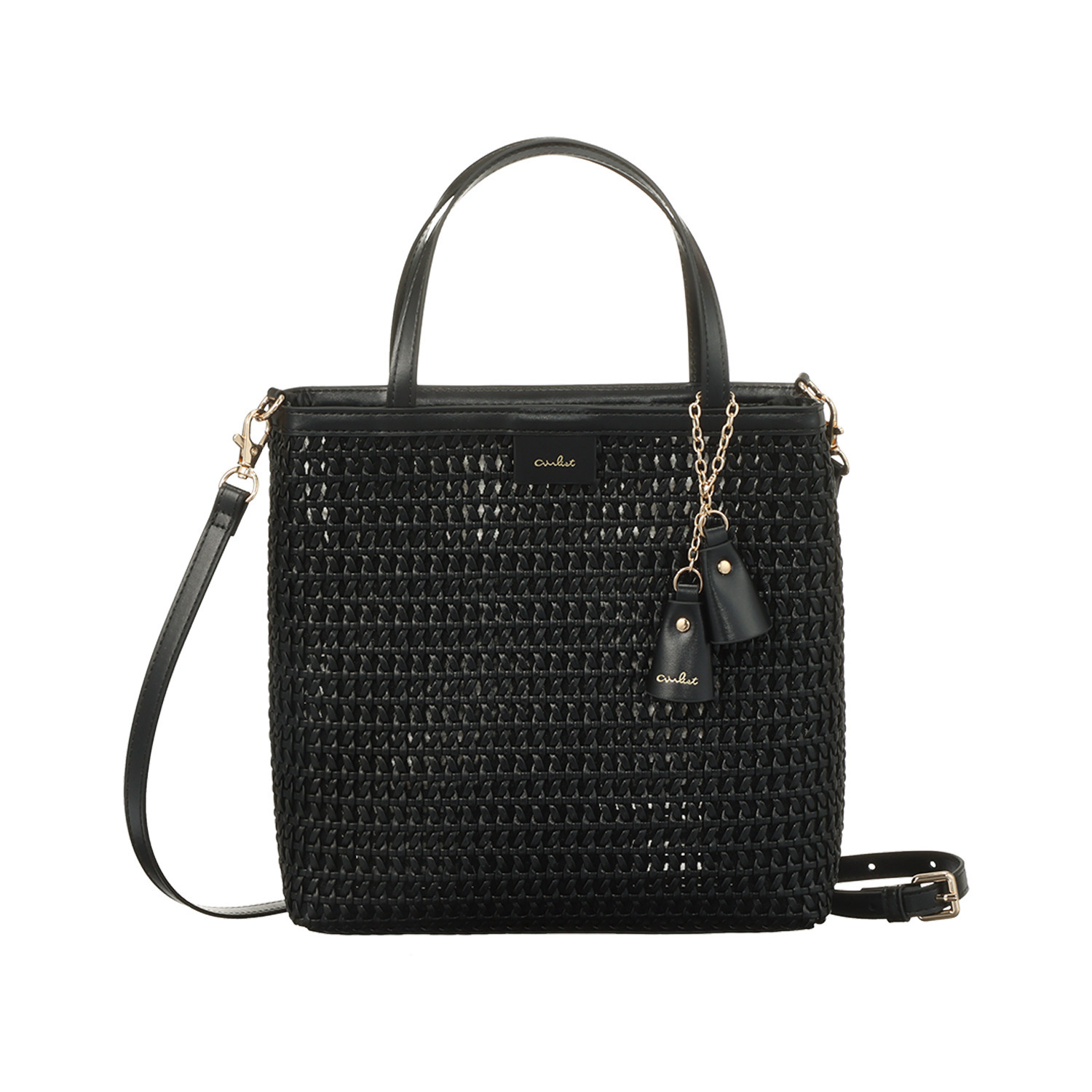 ビジューバイエアリスト ツインベルチャーム付 セミシアーメッシュ ２ウェイトートバッグ