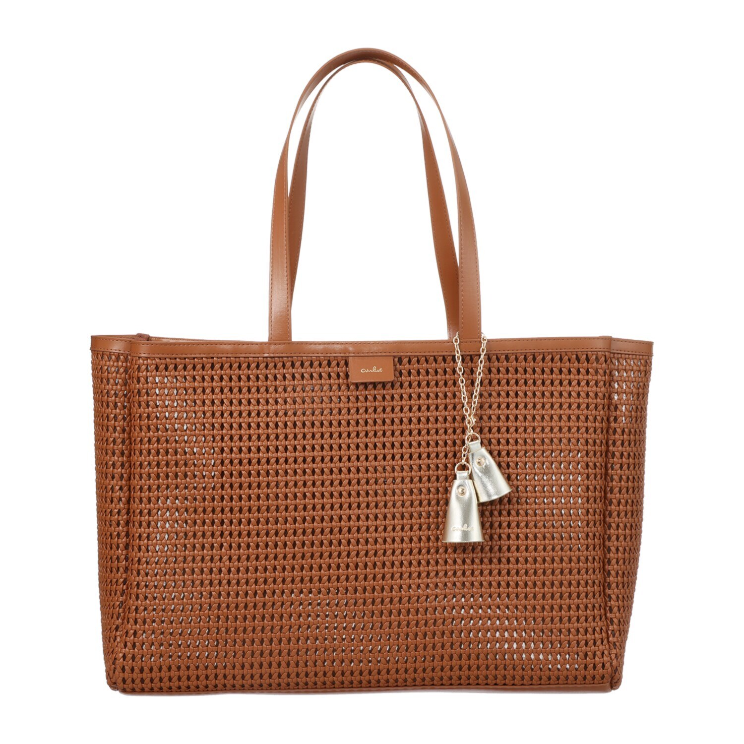 ビジューバイエアリスト ツインベルチャーム付 セミシアーメッシュ ビッグトートバッグ