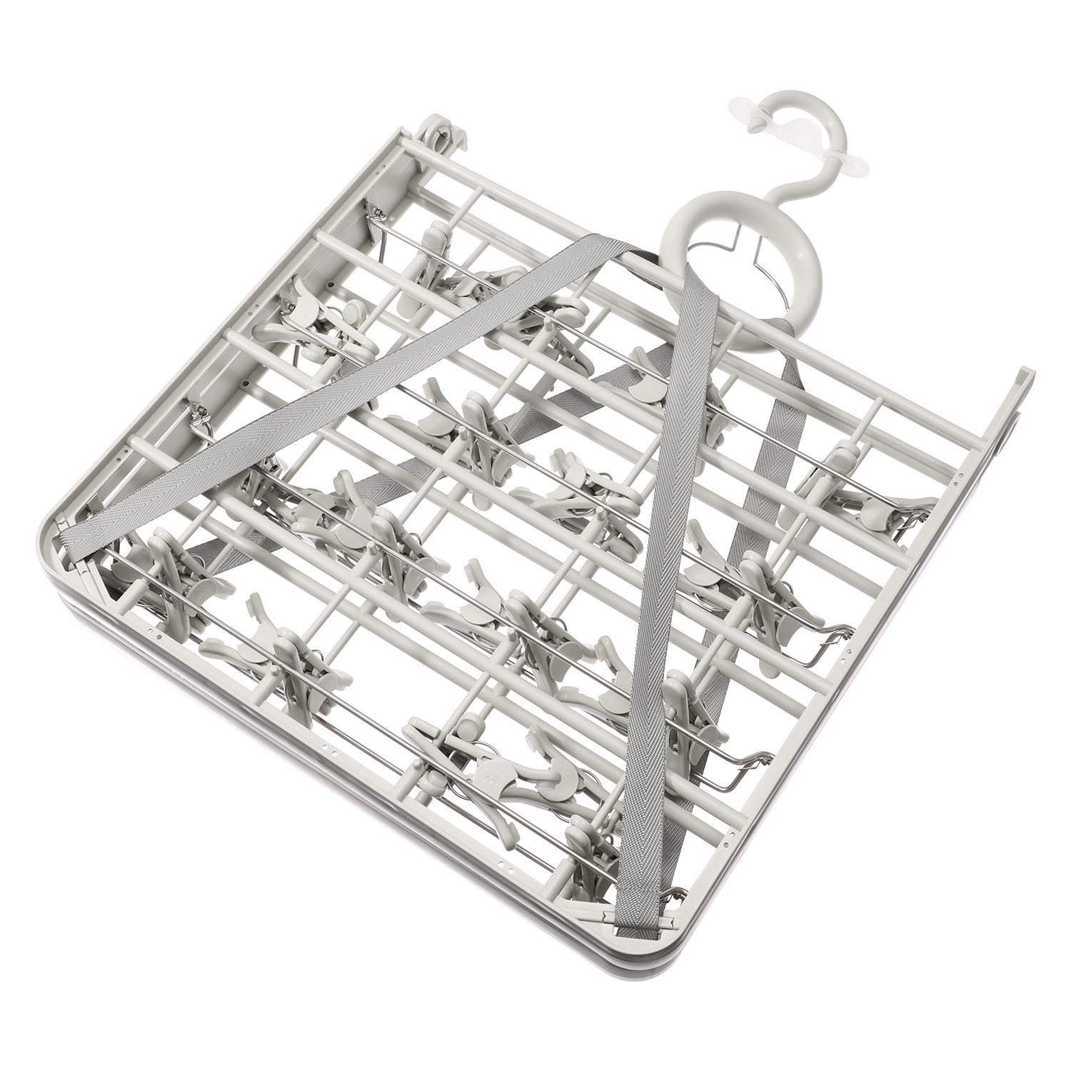 面倒な洗濯干しと 取込をワンタッチで解決！ かたてで干せる 一度に取れる ピンチハンガー カシャリア