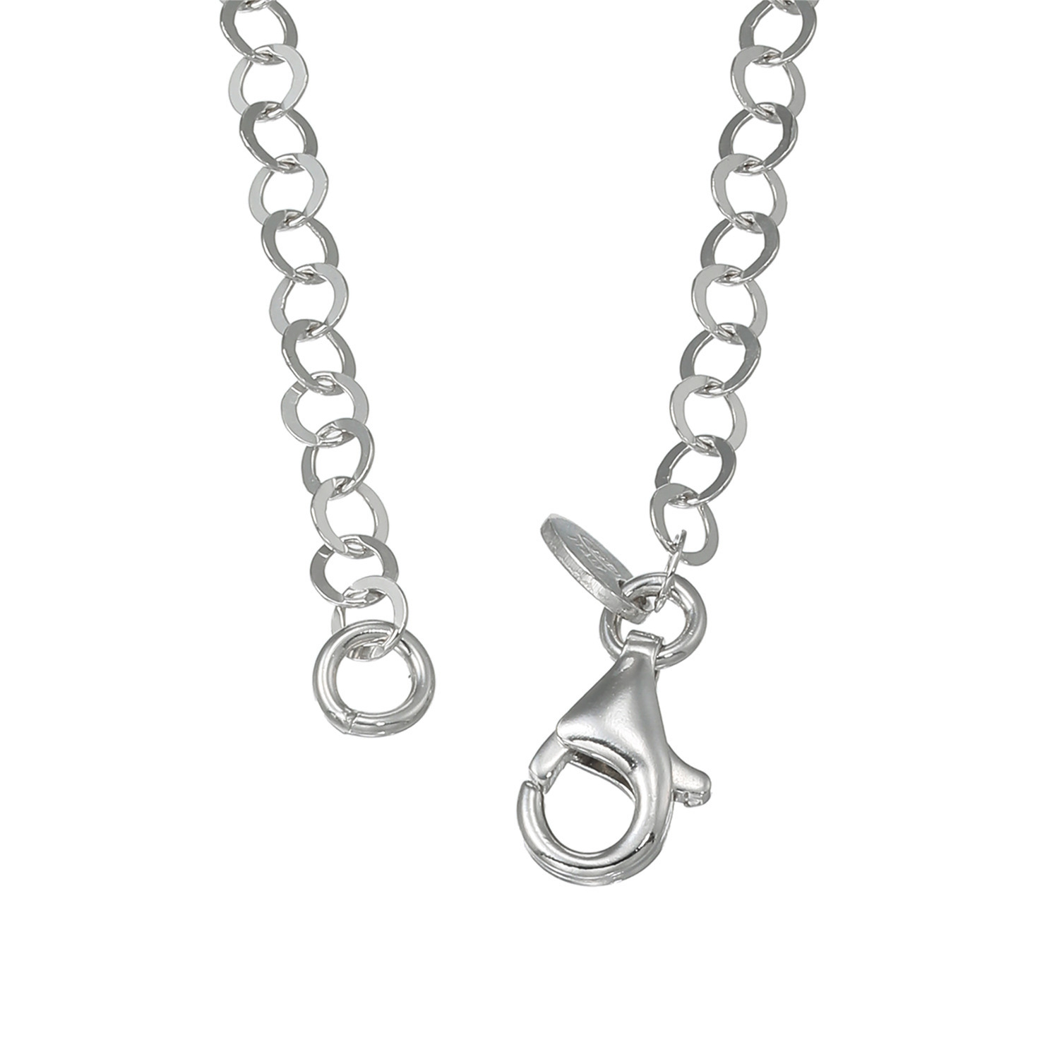 エクセラ イタリアン・シルバー ２層コーティング サークルフラットチェーン ネックレス