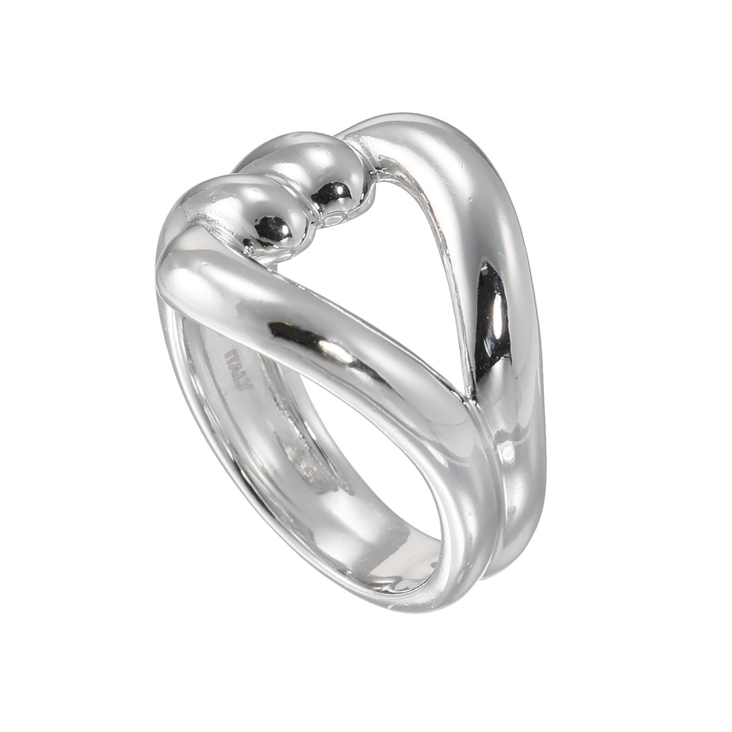 エクセラ イタリアン・シルバー ２層コーティング ラブノットスタイルリング