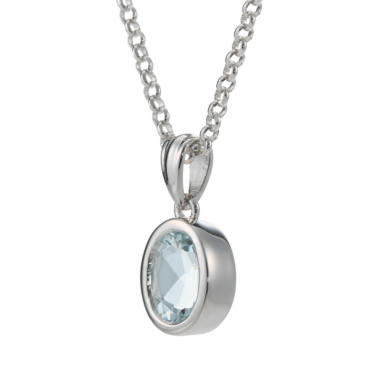 イーシア シルバー ジェムストーン オーバルデザイン ペンダント