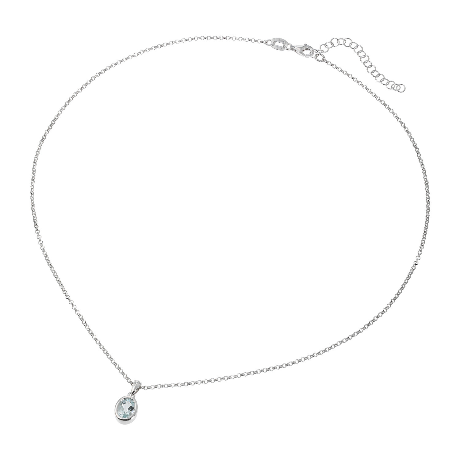 イーシア シルバー ジェムストーン オーバルデザイン ペンダント