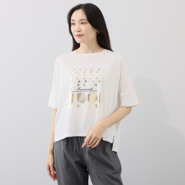アリュメット ドット箔プリント Ｔシャツ