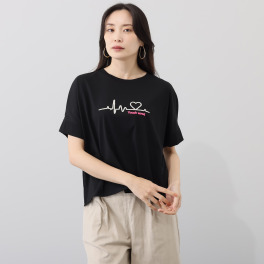 アリュメット ハートブラシ刺しゅう Ｔシャツ