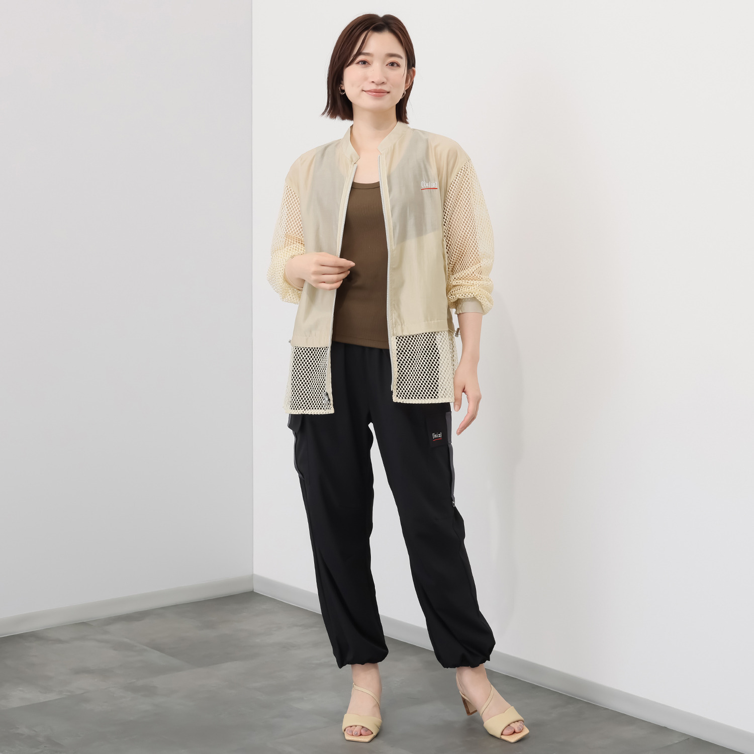 イクシーズ 接触冷感 サイドアクセント パラシュート カーゴパンツ