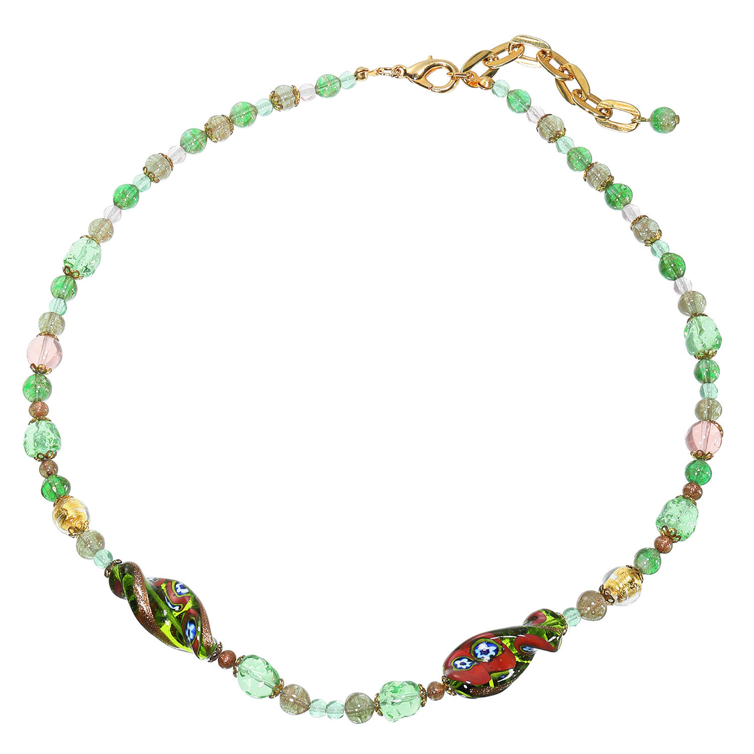 ラグーナ ベネチアンガラス ツイストビーズアクセント ネックレス