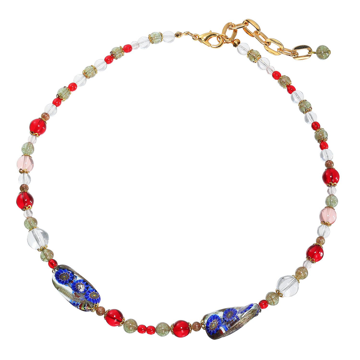 ラグーナ ベネチアンガラス ツイストビーズアクセント ネックレス