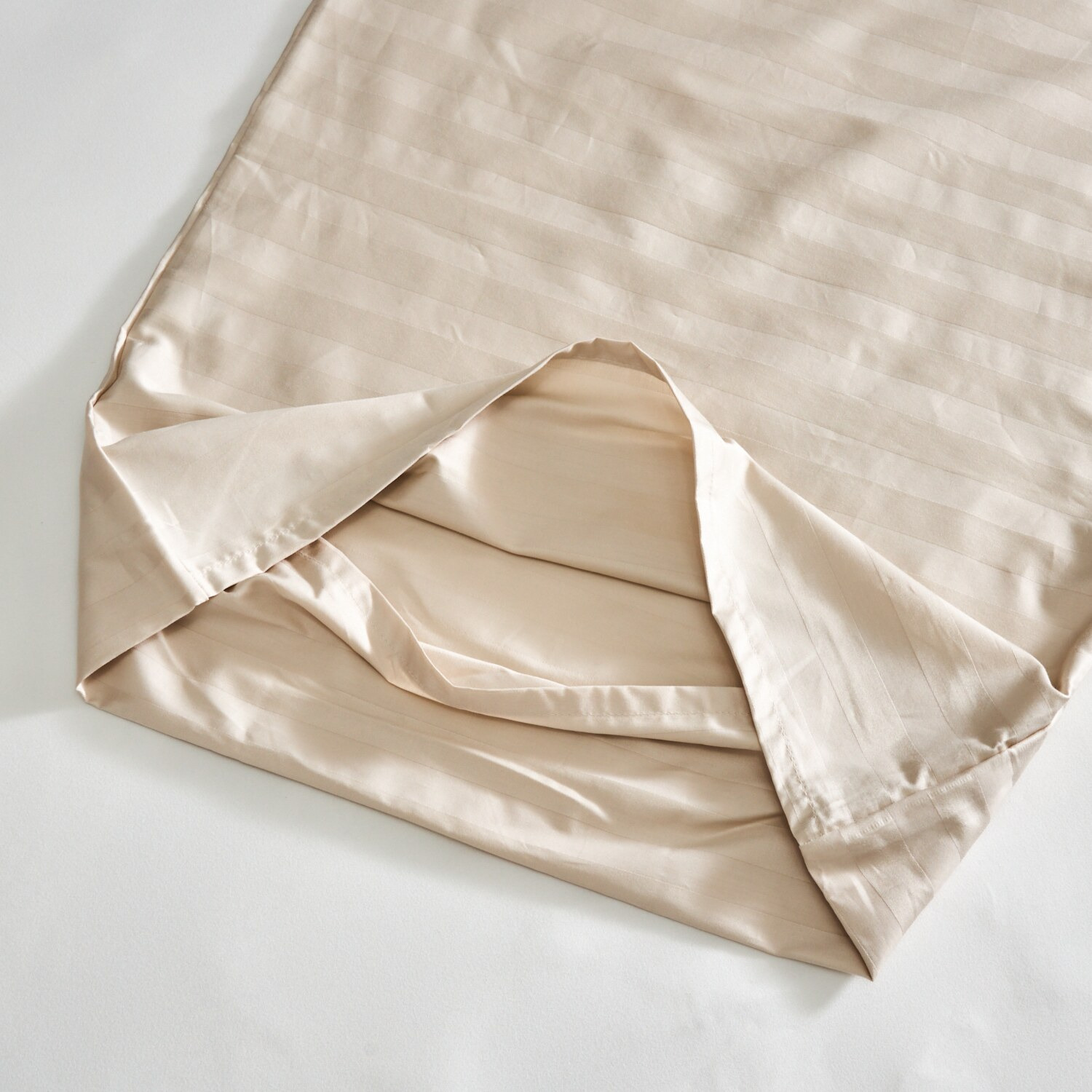 エアトラスＰｒｏ 専用ピローケース ストライプ ２枚セット ＜ホワイト＆ベージュ＞