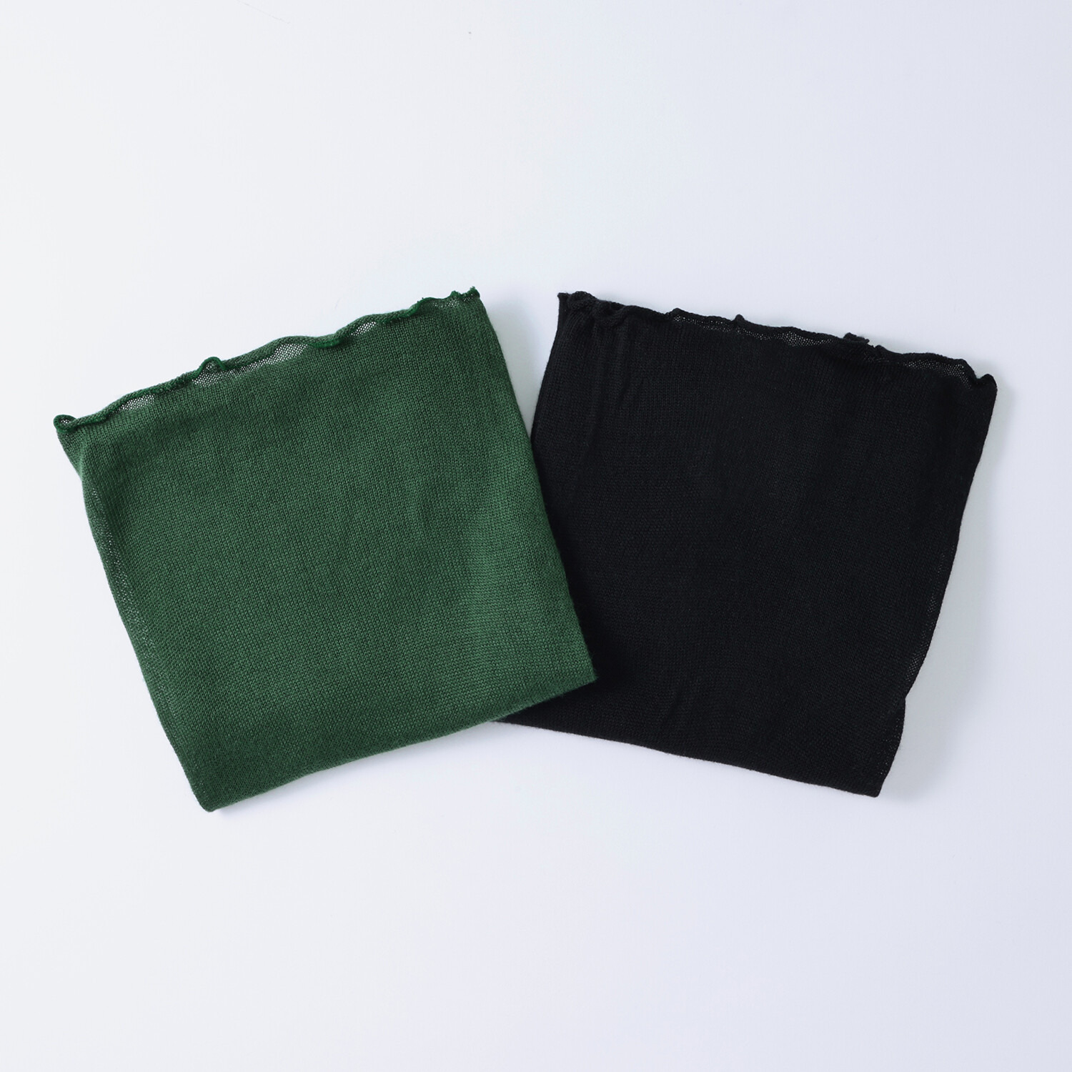 ハセガワ カシミヤより細い スパンシルク１００％ 無縫製ネックウォーマー ２枚セット