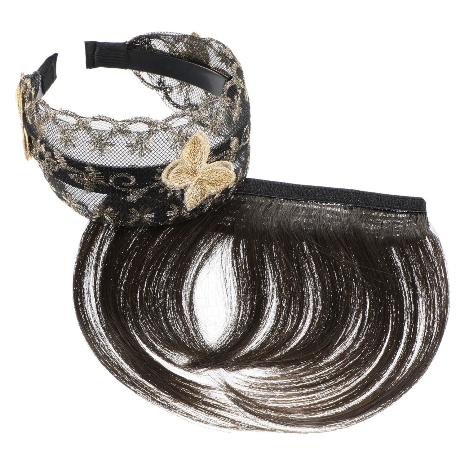 ＫＡＺＵＥウイッグ 生え際を瞬時にカバー！ ナチュラルなツヤで お洒落に小顔魅せ カチューシャ付 前髪ウイッグ ＜バタフライ＞