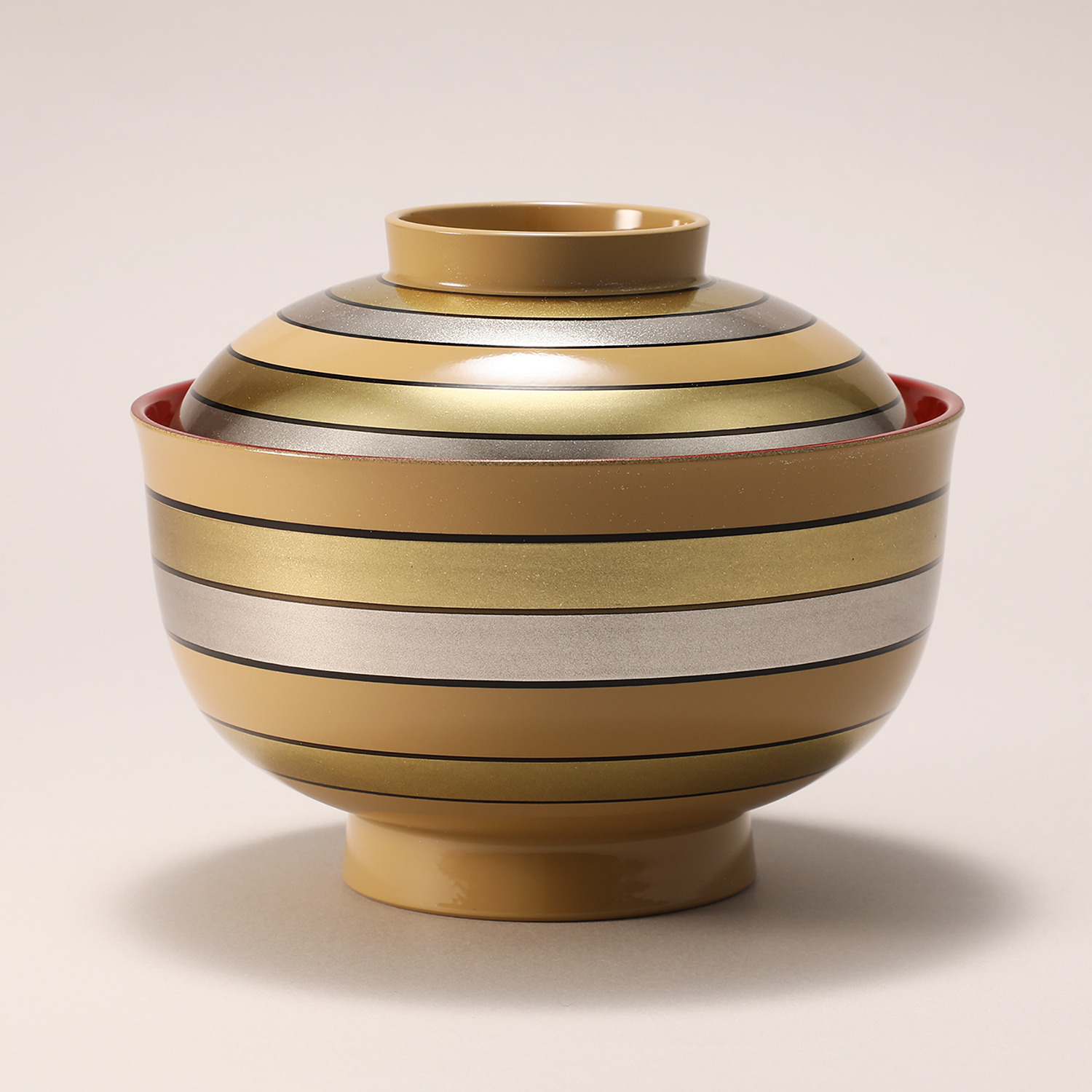 山中塗り 宝独楽 蓋付き椀