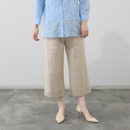 ダジュール 裾レース ワイドパンツ