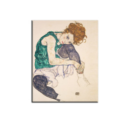インテリアアート 左足をあげて座ってる女 ＜約２７×２２ｃｍ＞