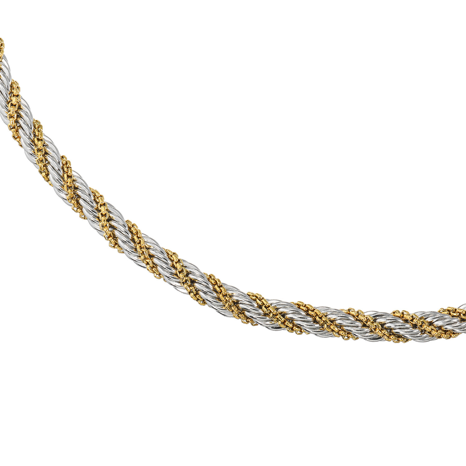 エービーステン ステンレス コンビカラー デザインネックレス