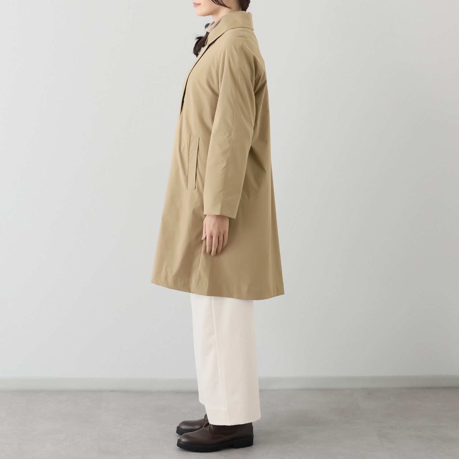 元町ゼラール 着回し抜群で大活躍！ フェイクファーベスト付 はっ水＆軽量ストレッチ ダブルフロントコート