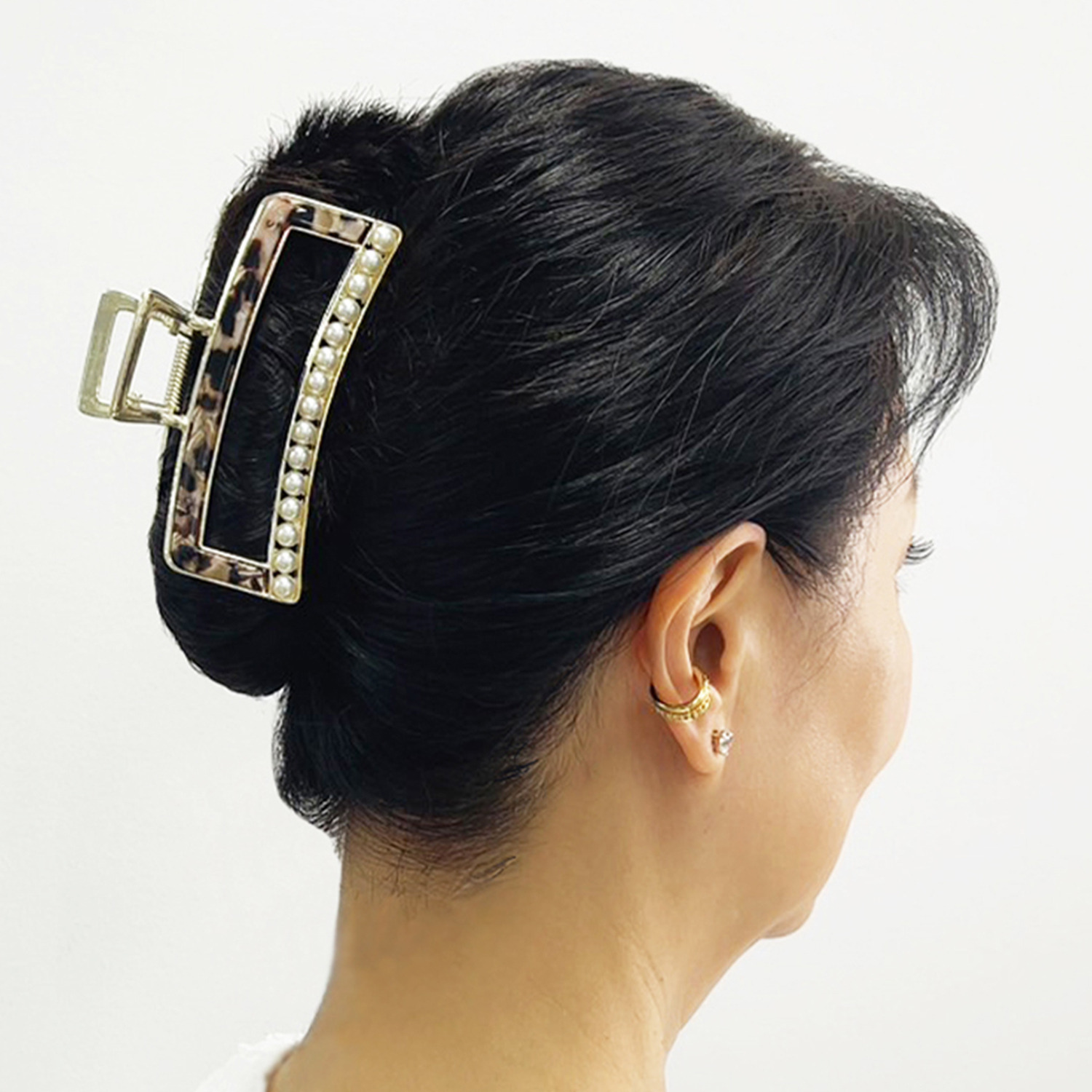 小枝流へアジュエリー パールビジュウ マーブルデザイン バンスクリップ