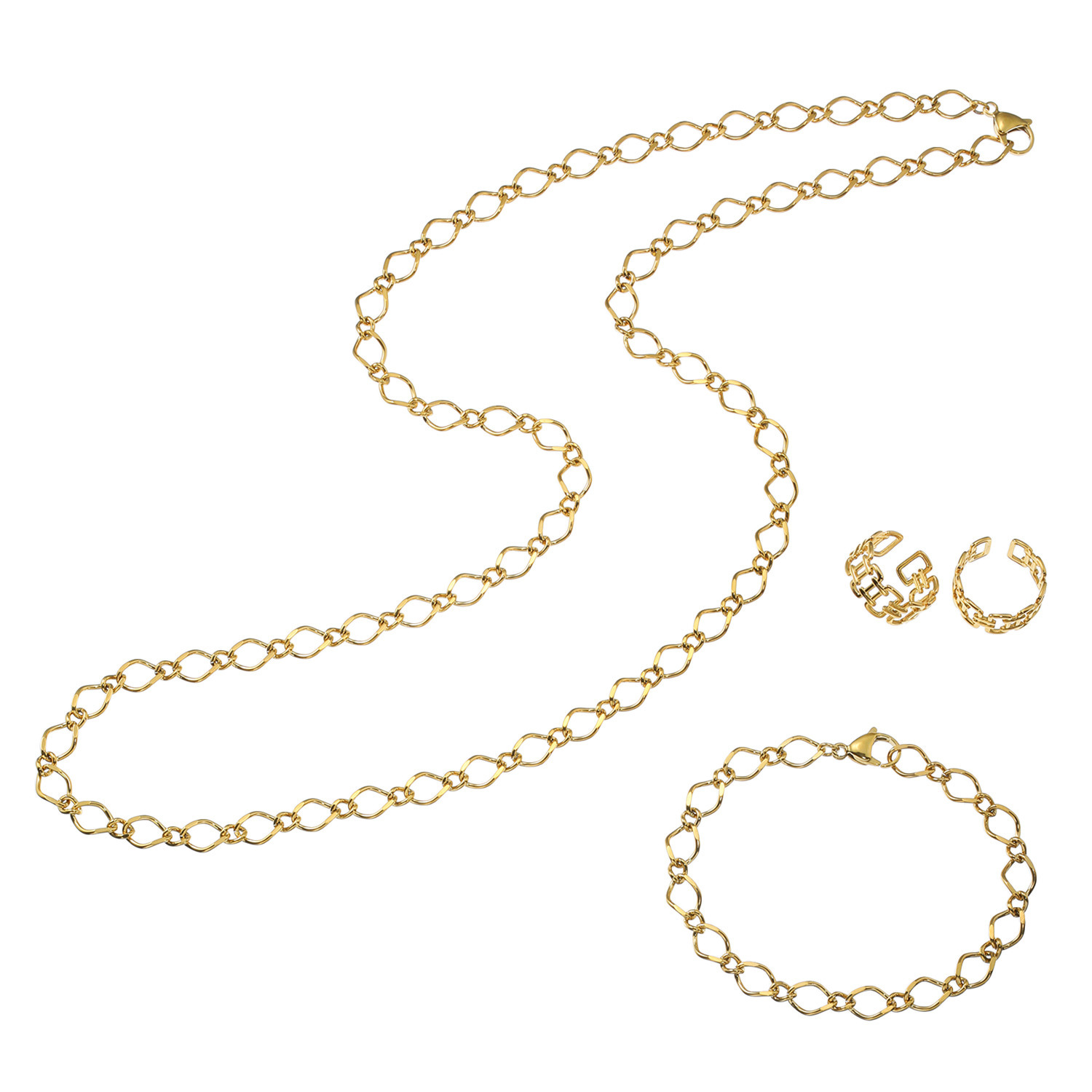 デルークス 耳元・首元・手元を飾る サージカルステンレス ジュエリー３種セット