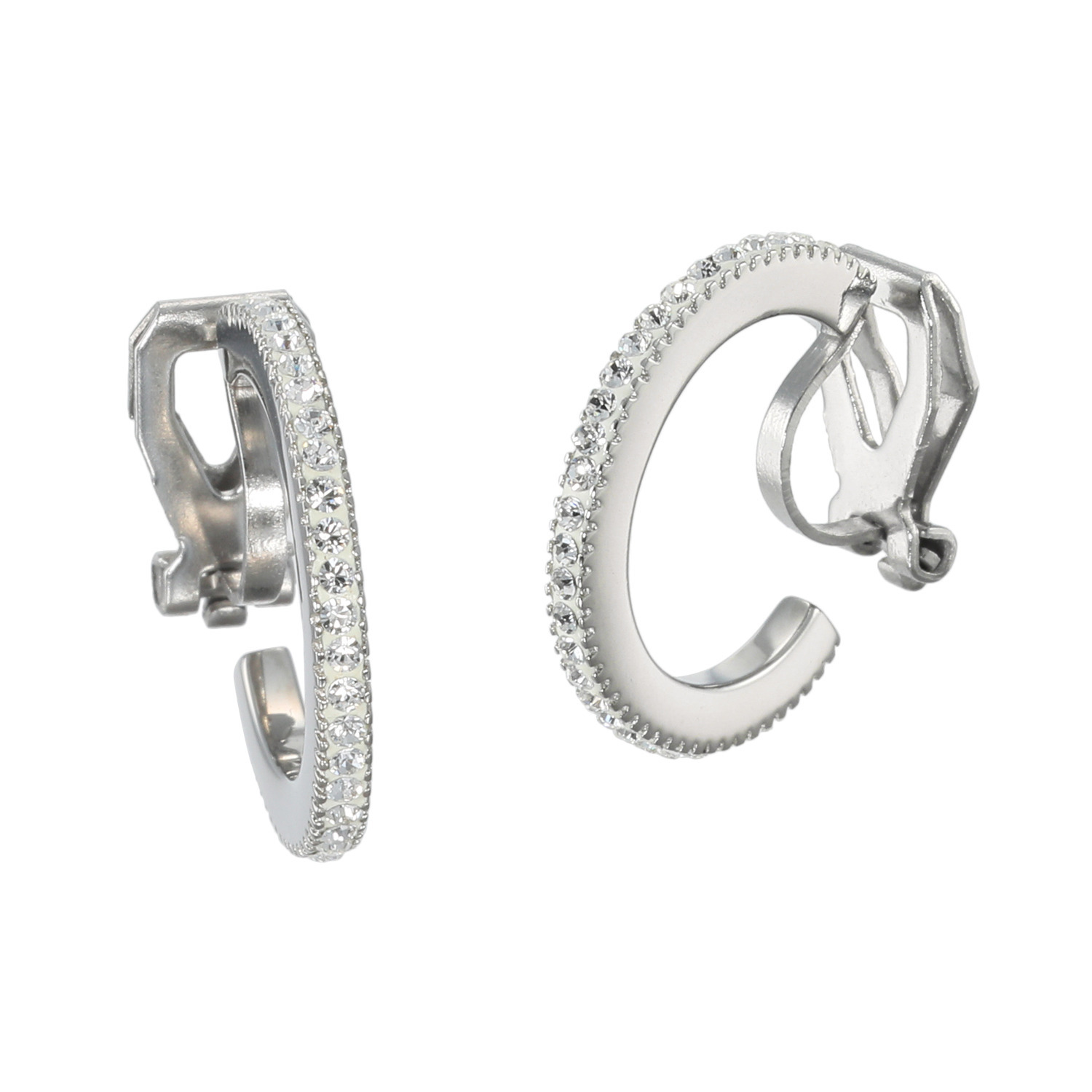 エービーステン ステンレス クリスタルガラス パヴェフープ イヤリング／ピアス