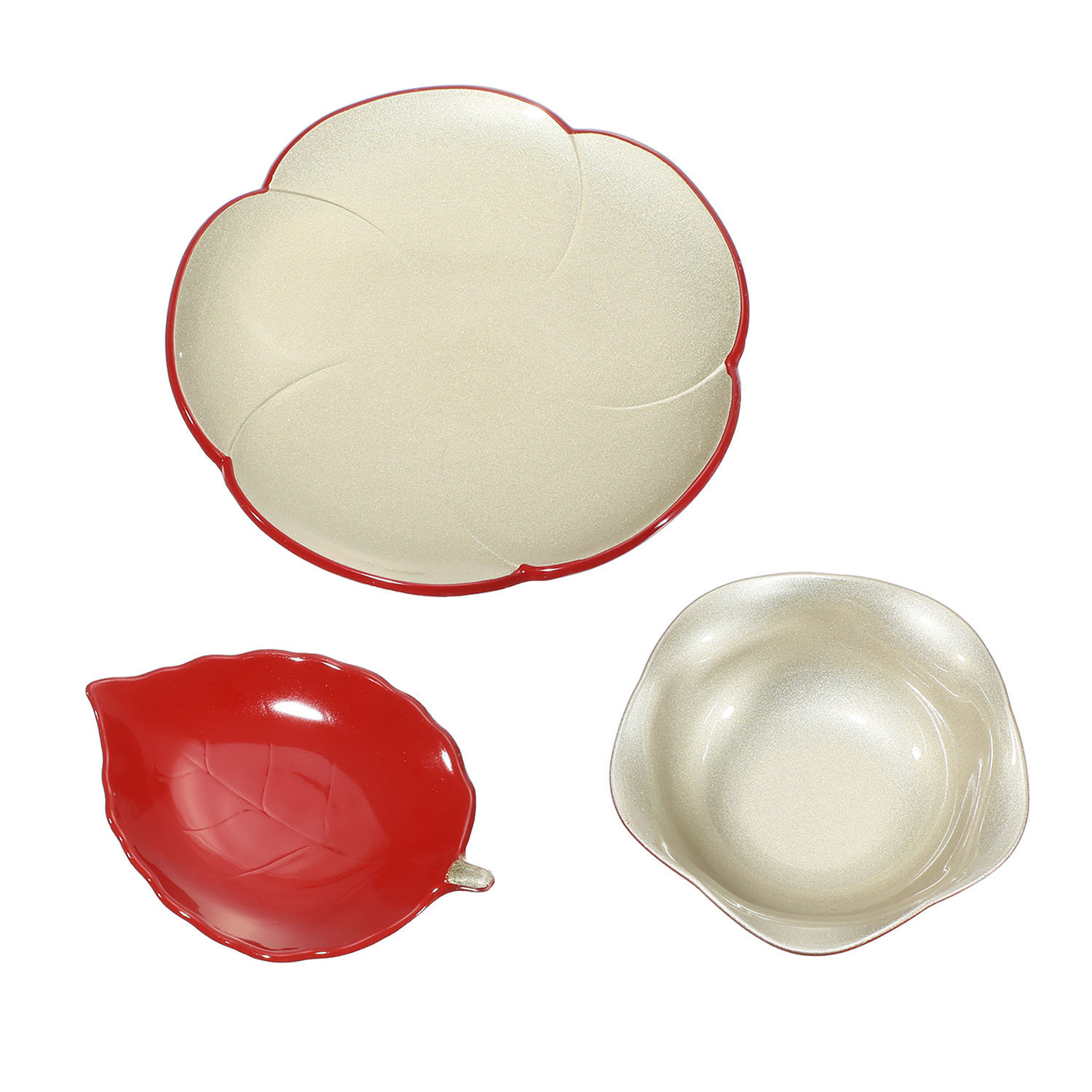 ラメ福梅皿 ３点セット