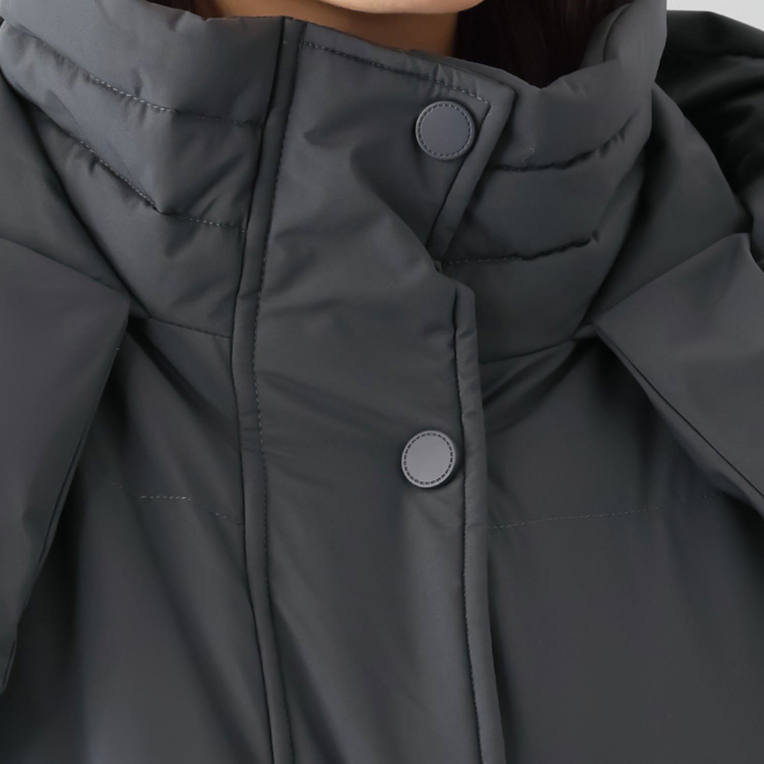 スタイルフライ はっ水 ウエストステッチで細見え Ａライン ロングダウンコート