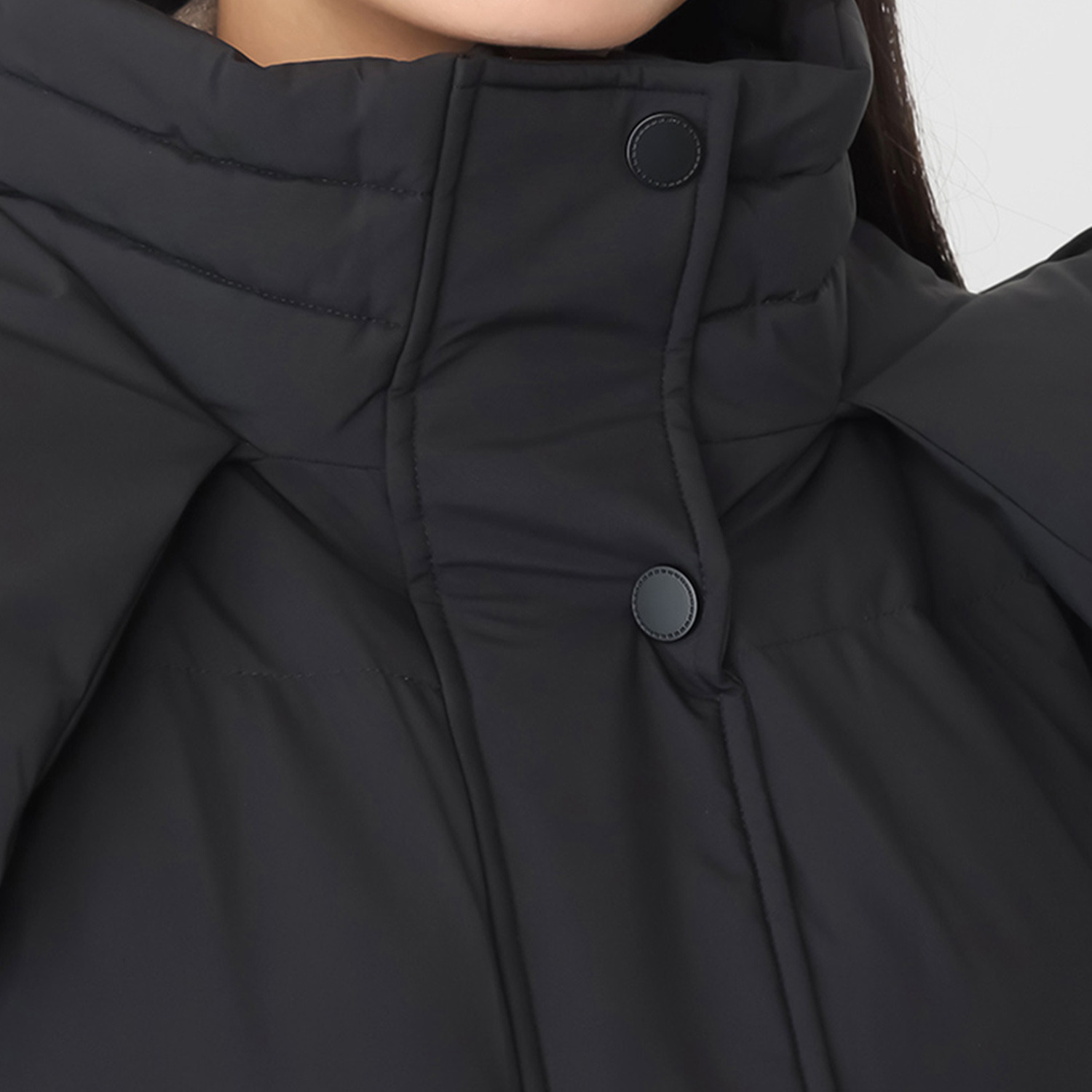 スタイルフライ はっ水 ウエストステッチで細見え Ａライン ロングダウンコート