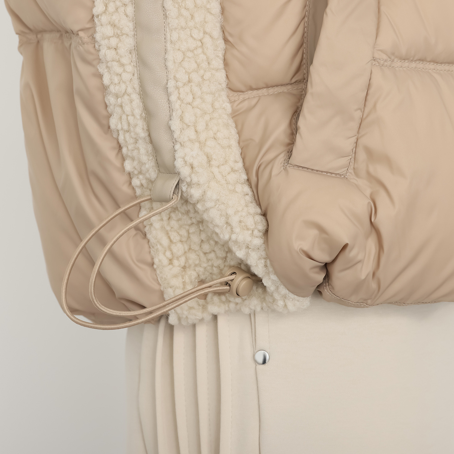 スタイルフライ はっ水 シープボア調切替 ダウンベスト