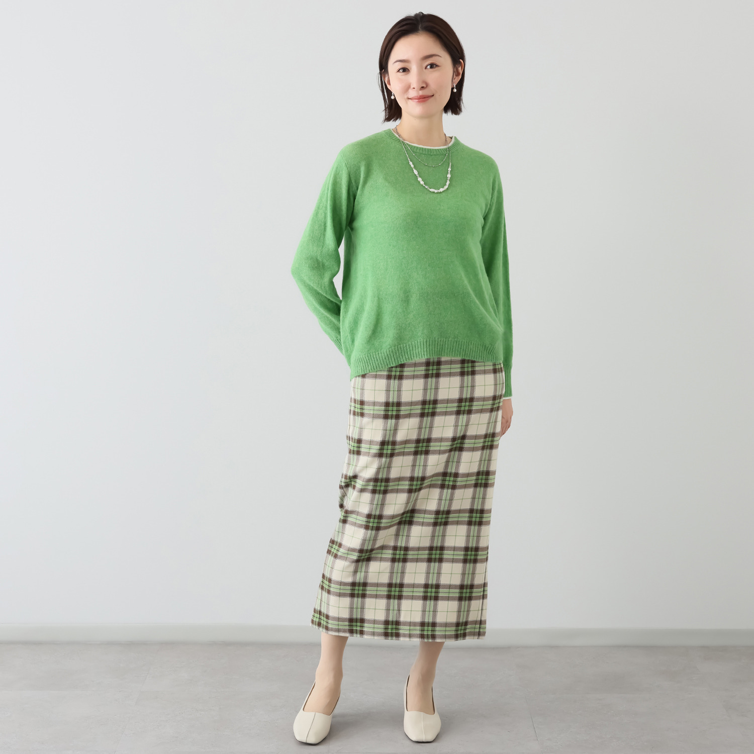 ソアージュ ベビーアルパカ ふんわり暖かい レイヤード風 ニットプルオーバー