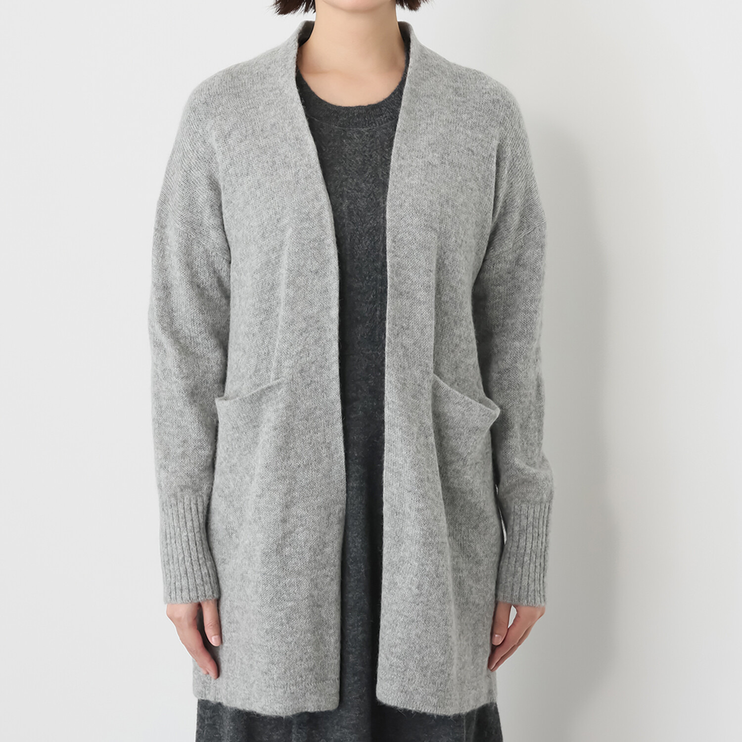 ソアージュ ベビーアルパカ１００％ ふんわり暖かい ロング丈コーディガン