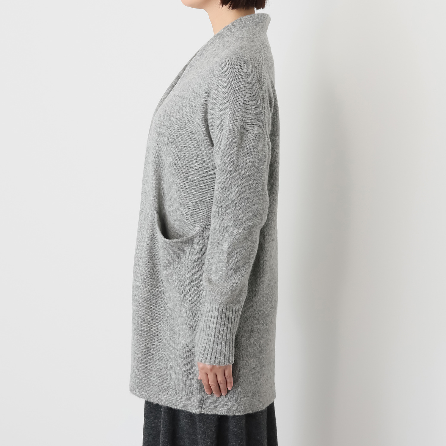 ソアージュ ベビーアルパカ１００％ ふんわり暖かい ロング丈コーディガン