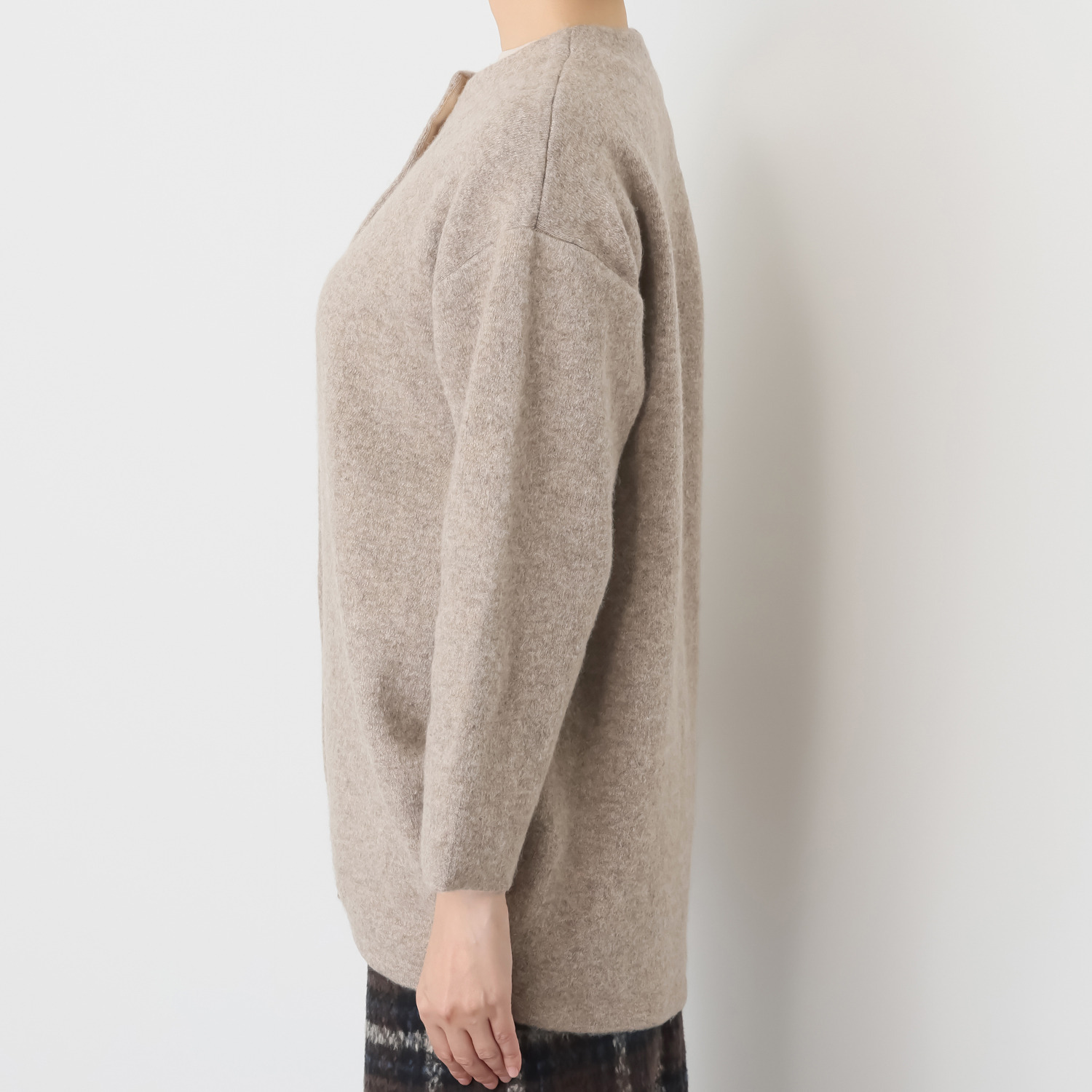 ソアージュ ベビーアルパカ ふんわり暖かい コクーンシルエット 締結ニットコート