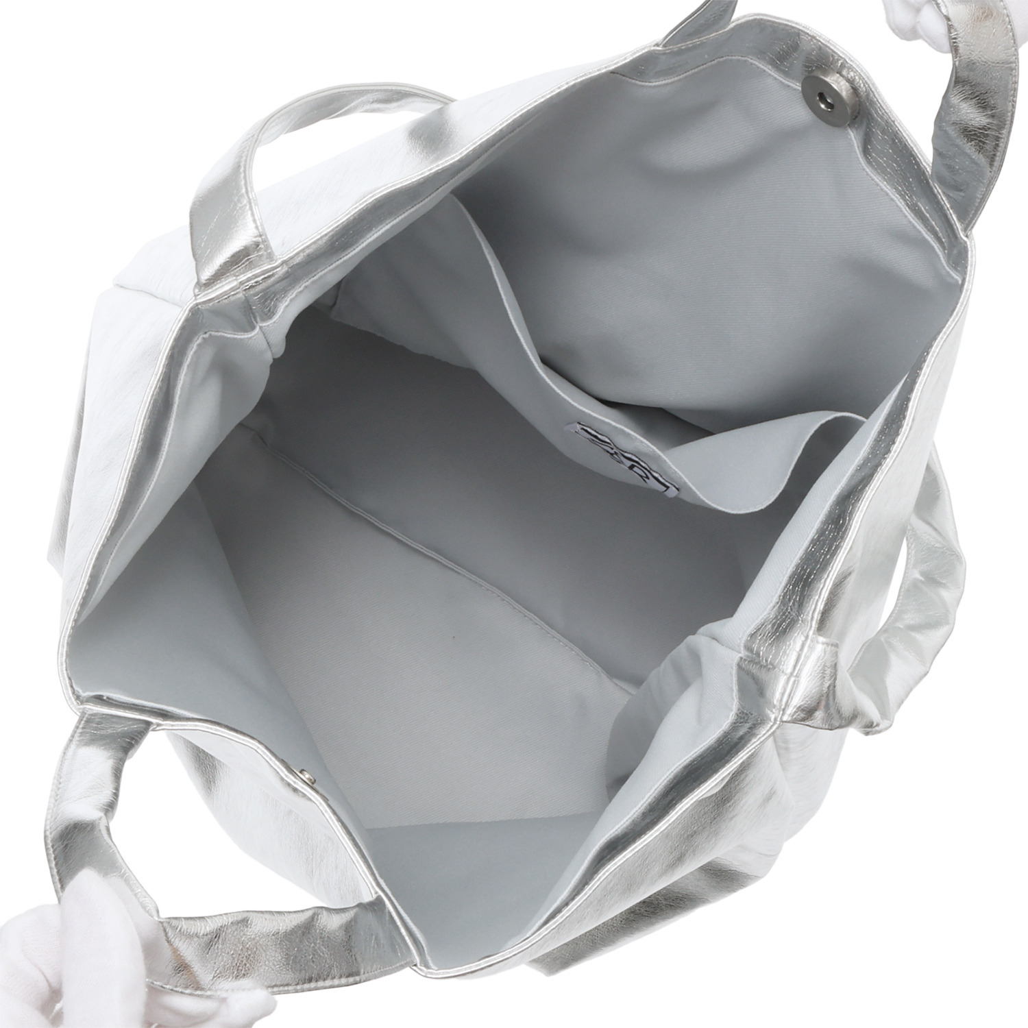 エスアンドアール バケット型２ウェイ シルバーバッグ