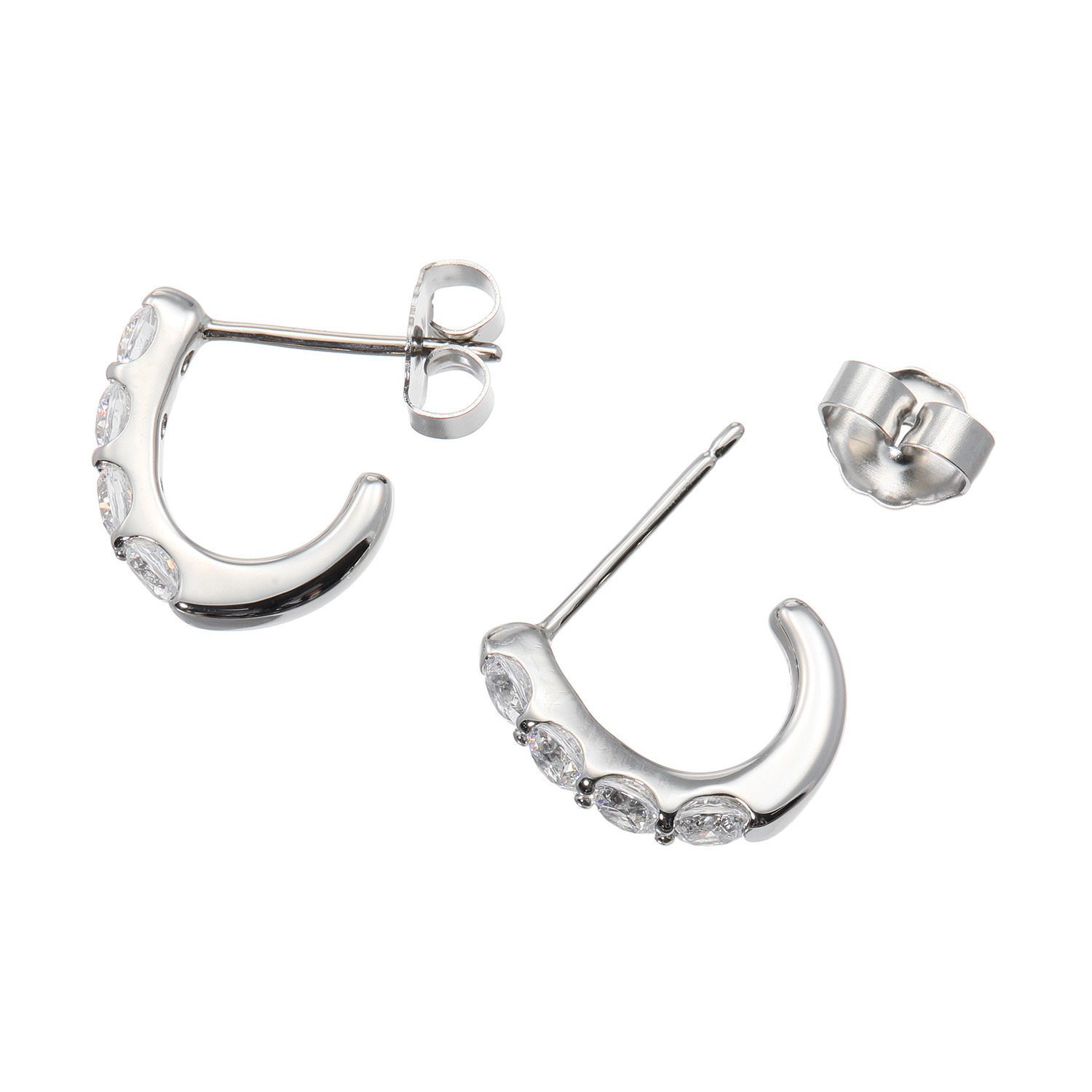 ステングレイス サージカルステンレス プレシオサ社製ＣＺ ラインデザイン ピアス／イヤークリップ