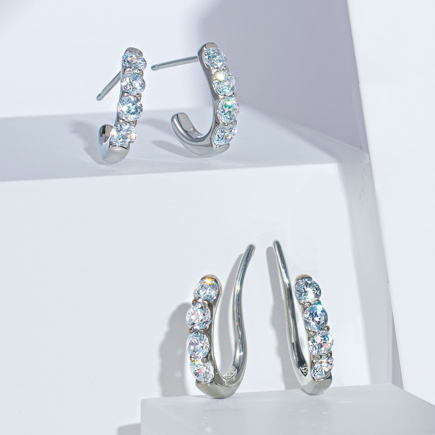 ステングレイス サージカルステンレス プレシオサ社製ＣＺ ラインデザイン ピアス／イヤークリップ