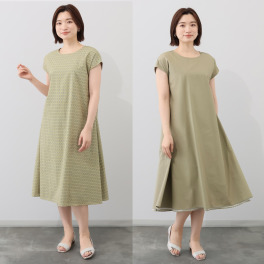 アリュメット リバーシブル フレンチスリーブ ワンピース